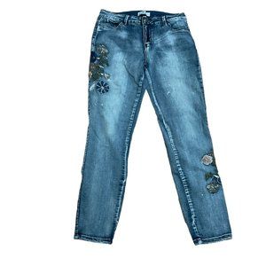 H+H By Harmony Havoc Woman's‎ Embroidered Denim Mid Rise Blue Jeans Size 10